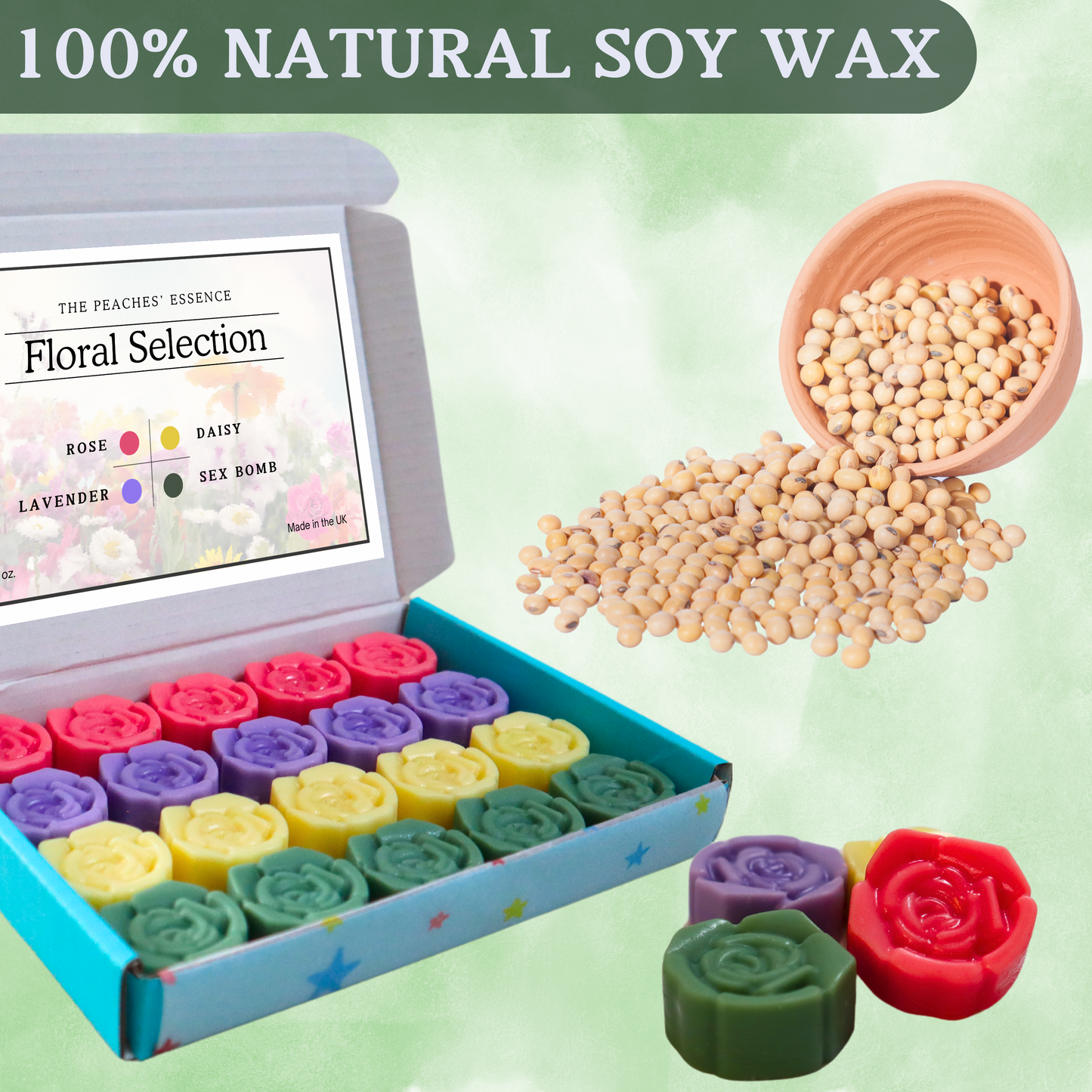 Floral Selection: Rose, Lavender, Daisy, Sex Bomb