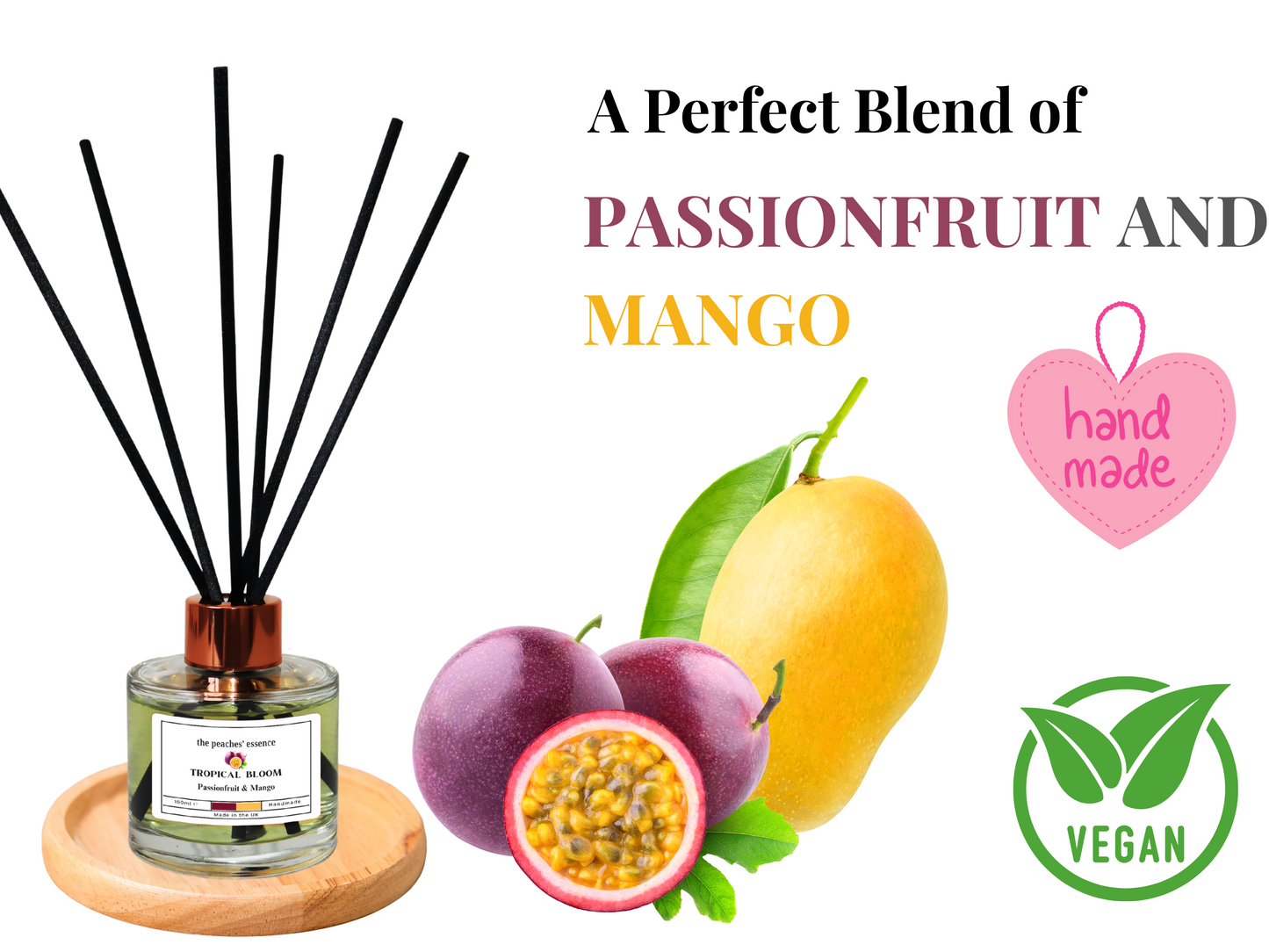 Tropical Bloom, Passionfruit and Mango Reed Diffuser Set