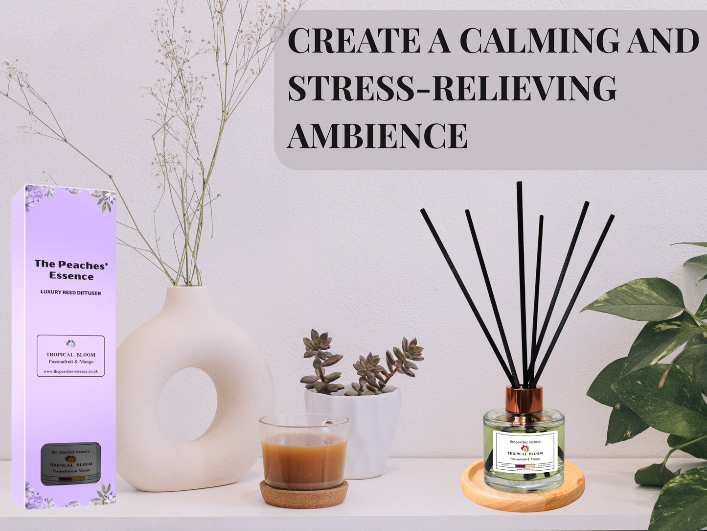 Tropical Bloom, Passionfruit and Mango Reed Diffuser Set