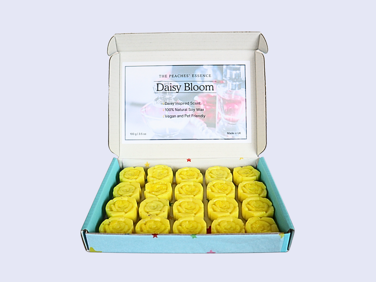 Daisy Perfume inspired Flower Shape Wax Melt. Highly Scented. 100% Natural Soy Wax Melts. Home Fragrance. Handmade. Vegan & Pet Friendly.