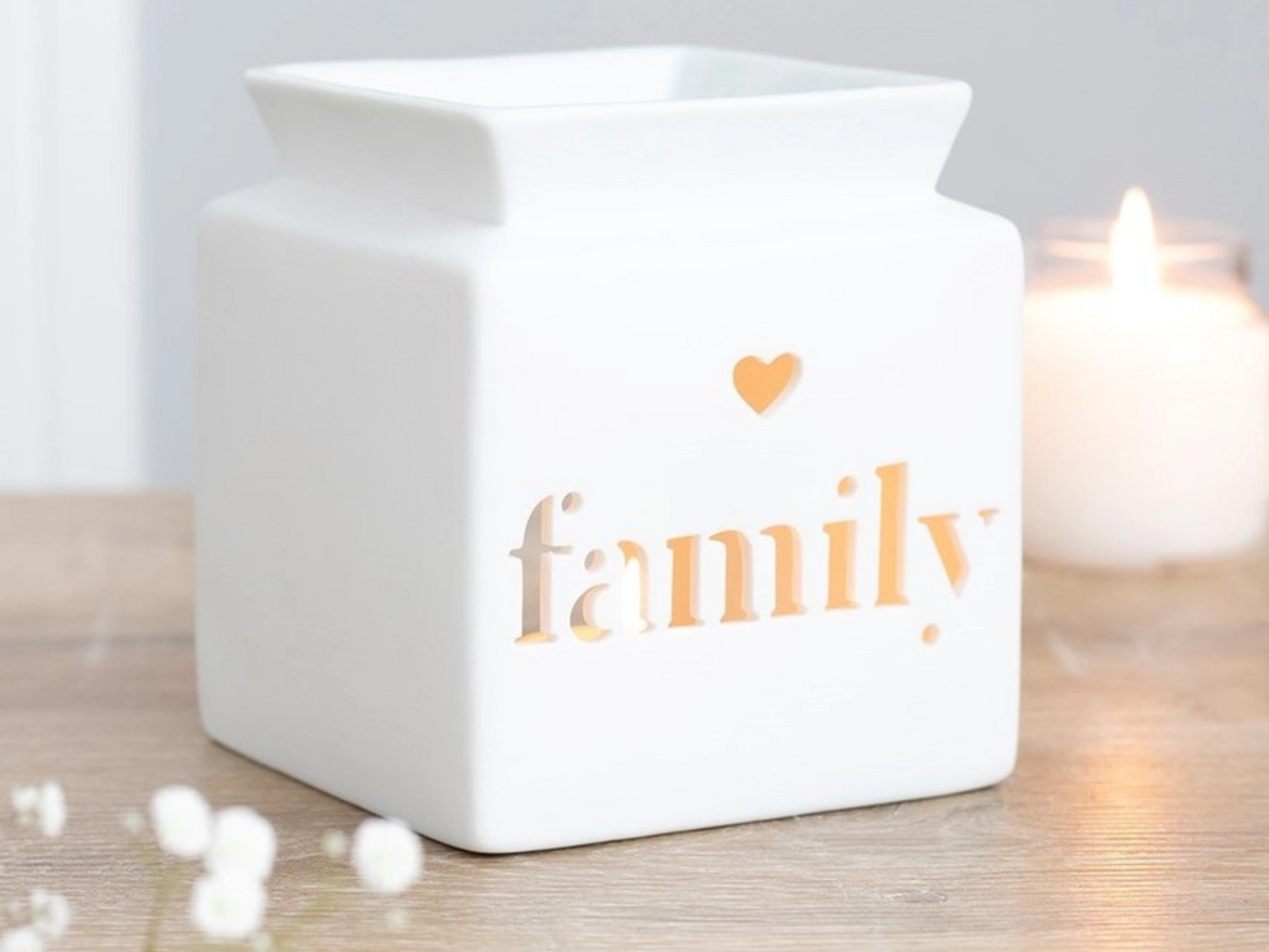 Family & Angel Cut Ceramic Wax Melt and Essential oil Burner/Warmer