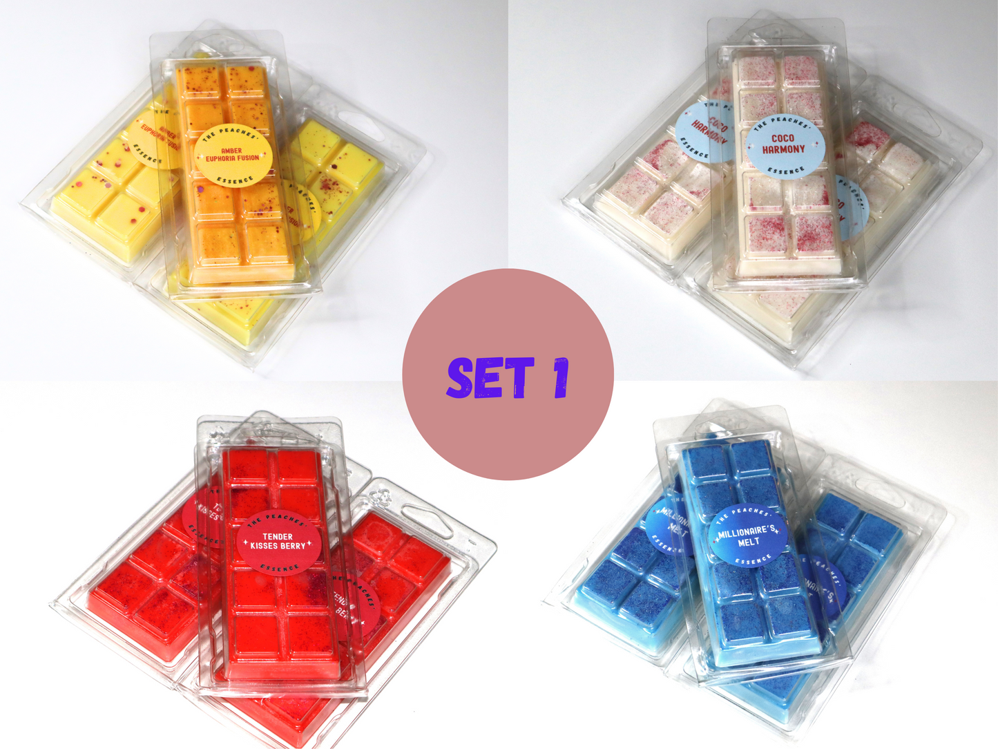 A Set of 4 Highly Scented Wax melt snap bars, Long-lasting and Designer perfume brand inspired