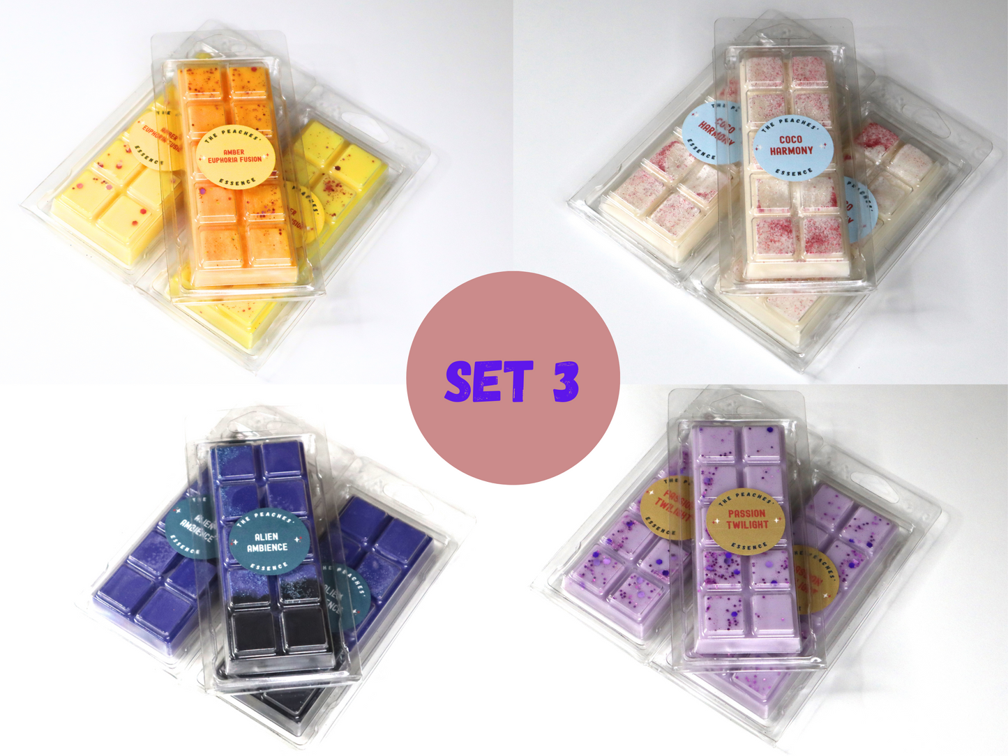 A Set of 4 Highly Scented Wax melt snap bars, Long-lasting and Designer perfume brand inspired