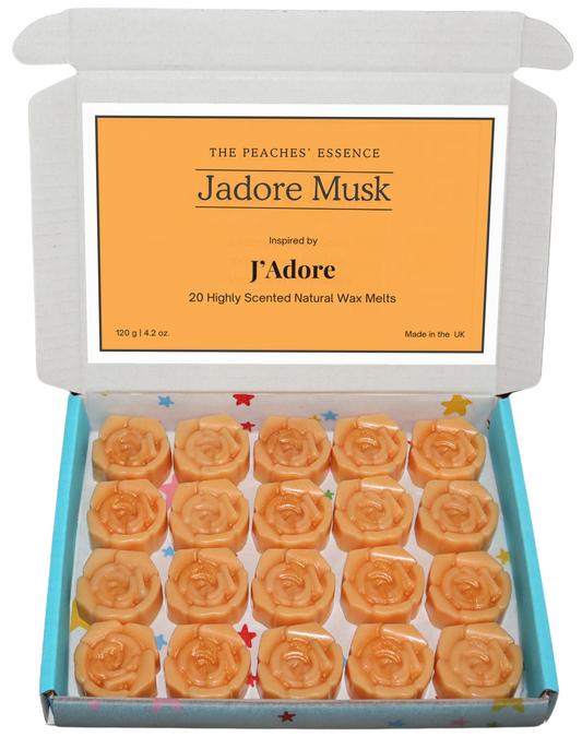 Highly Scented Flower-Shaped 20 x 6g wax melts, 100% Natural Soy Wax, Handmade, Vegan, Pet-Friendly. Inspired by J'Adore Perfume